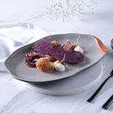 SHALLOW OVAL PLATTER MEDIUM BIO STONEWARE Ø 11.81x7.87" DUST