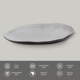 SHALLOW OVAL PLATTER MEDIUM BIO STONEWARE Ø 11.81x7.87" DUST