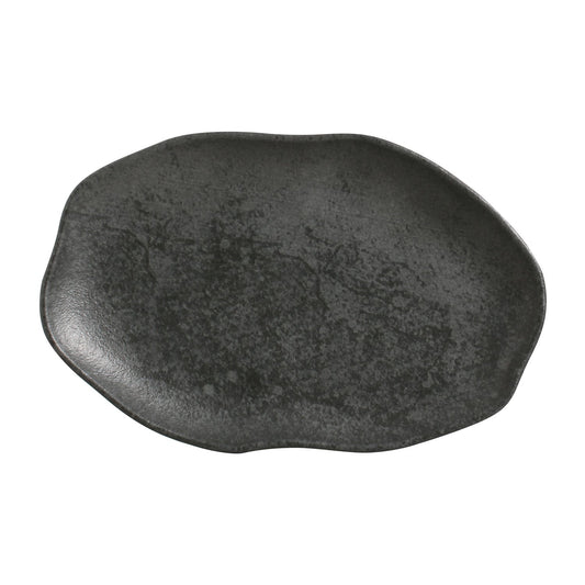 SHALLOW OVAL PLATTER MEDIUM BIO STONEWARE Ø 11.81x7.87" CHROMIUM