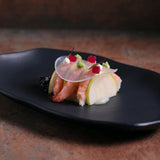 SHALLOW OVAL PLATTER MEDIUM BIO STONEWARE Ø 11.81x7.87" MATTE BLACK
