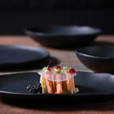 SHALLOW OVAL PLATTER MEDIUM BIO STONEWARE Ø 11.81x7.87" MATTE BLACK
