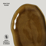 SHALLOW OVAL PLATTER MEDIUM BIO STONEWARE Ø 11.81x7.87" AMBER