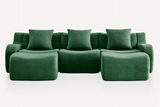 ROMA 115.3" 3-Seater Sofa with 2 Ottomans