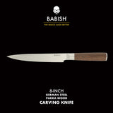 Babish 8-Inch Carving Knife – High-Carbon 1.4116 German Steel Slicing Knife with Dark Pakka Wood Handle, Full-Tang Razor Sharp Blade for Carving Meat, Turkey, Roast & BBQ