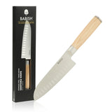 Babish 6.5-Inch Santoku Knife – High-Carbon 1.4116 German Steel Kitchen Knife with Pakka Wood Handle, Full-Tang Razor Sharp Blade for Chopping, Slicing, Dicing & Precision Prep