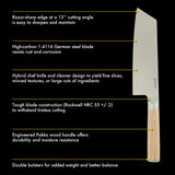 Babish 7.5-Inch Clef Knife – High-Carbon 1.4116 German Steel Kitchen Knife with Pakka Wood Handle, Chef & Cleaver Hybrid for Chopping, Slicing & Prep, Full-Tang, Razor Sharp, Ergonomic Design