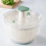 Martha Stewart Gulfwind 6.3 Qt Salad Spinner, Fruit Washer, Fruit Washing Bowl with Strainer, Vegetable Cleaner, Salad Cleaner, Lettuce Washer
