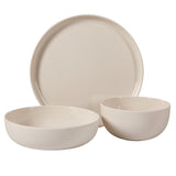 Gibson Home Candy Skies 12 Piece Unbreakable Wheat Straw Melamine Plates and Bowls Dinnerware Set - Outdoor, Camping, & Everyday Use - Matte Exterior/Shiny Interior