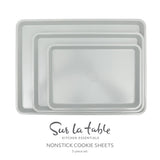 Sur La Table Kitchen Essentials Bake Sale 3-Piece Cookie Sheet Set – Nonstick Carbon Steel Baking Pans (13, 15, 18 Inch) – Grey Easy-Clean Oven Trays for Cookies, Roasting & More