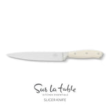 Sur La Table Kitchen Essentials Tasting Kitchen German Steel Utility Knife, 5-Inch Stainless Steel Blade – Professional Kitchen Knife with White Handle and Forged Full Tang