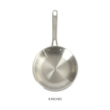Sur La Table Kitchen Essentials Chef's Deck Stainless Steel Frying Pan – Induction Ready Skillet with Tri-Ply Base, Polished Finish & Hollow Stay-Cool Handle