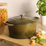Crock Pot Artisan 5-Quart Round Cast Iron Dutch Oven Pot With Lid
