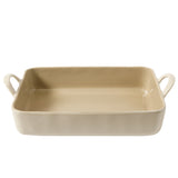Bloomhouse 3-Piece 4.8-Quart 9 X 13 Ceramic Bakeware Set with Olive Wood Tools – Linen/Taupe Baking Dish with Handles, Oven Safe, Durable Stoneware for Casseroles, Roasting & Serving