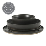 Gibson Elite Overbrook 16-Piece Pottery Clay Stoneware Dinnerware Set – Reactive Glaze, Stackable Plates and Bowls w/ Pasta Bowl, Service for 4 – Microwave & Dishwasher Safe