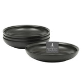 Gibson Elite Beckett 4-Piece Dinner Bowl Set – Reactive Glaze Stoneware – Shallow Pasta Bowls – Wide-Rim Round Design – Microwave & Dishwasher Safe