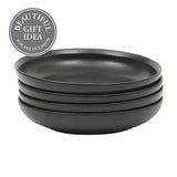 Gibson Elite Beckett 4-Piece Dinner Bowl Set – Reactive Glaze Stoneware – Shallow Pasta Bowls – Wide-Rim Round Design – Microwave & Dishwasher Safe