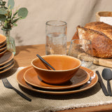 Bloomhouse Montecito Breeze 16 Piece (Service for 4) Double Plates and Bowls Stoneware Reactive Glaze Dinnerware Set