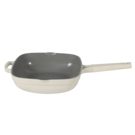 Crock Pot Northvale 5.3 Quart Ceramic Nonstick Sauté Pan with Steamer Basket & Lid, Cast Aluminum Pan with Induction Base and Soft-Touch Handle