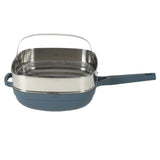 Crock Pot Northvale 5.3 Quart Ceramic Nonstick Sauté Pan with Steamer Basket & Lid, Cast Aluminum Pan with Induction Base and Soft-Touch Handle