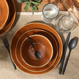 Bloomhouse Montecito Breeze 16 Piece (Service for 4) Double Plates and Bowls Stoneware Reactive Glaze Dinnerware Set
