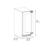 ZLINE 15" Touchstone Gourmet Ice Maker Drain Pump Panel Ready Door IGMDP-15