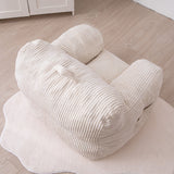 MAXYOYO Kids Bean Bag Chair, Corduroy Bean Bag Couch with Armrests for Children's Room (White)