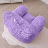 MAXYOYO Kids Bean Bag Chair, Corduroy Bean Bag Couch with Armrests for Children's Room (Dark Purple)