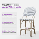 PURPLE LEAF Outdoor Bar Height Stools Set of 2 French Country Patio Rattan Bar Stool Chairs Outdoor Armless Barstools for Porch Garden Indoor Kitchen