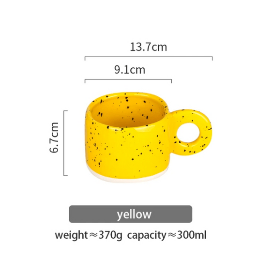 300ml Ring Handle Ceramic Coffee Tea Mug