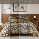 Wholesale Geometric Jacquard Oversized Duvet Style Comforter Set, Gold