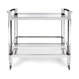 Stainless Steel and Acrylic Bar Cart