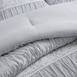 7 Piece Shabby Chic Comforter Set, Blue