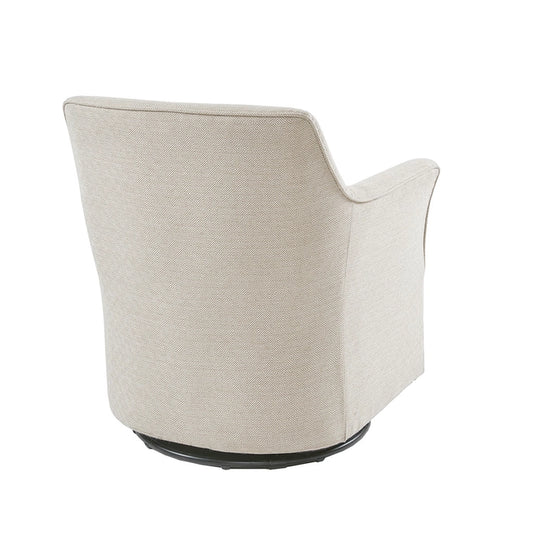 Flare Arm Swivel Glider Lounge Chair, Cream