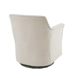 Flare Arm Swivel Glider Lounge Chair, Cream