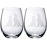 Set of 2 Labrador Dog Stemless Wine Glasses
