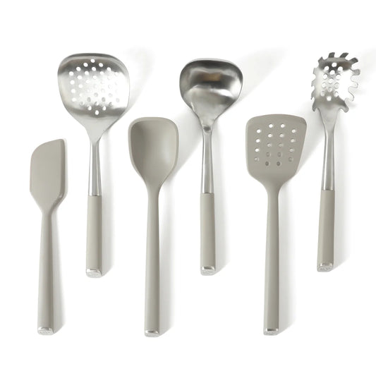 Calphalon Edge 6 Piece Stainless Steel Kitchen Tool & Gadget Set- Taupe