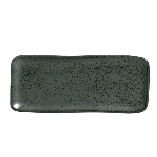 RECTANGULAR PLATTER ORGANIC STONEWARE Ø 8.66x3.74" GREENERY