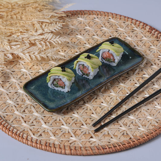 RECTANGULAR PLATTER ORGANIC STONEWARE Ø 8.66x3.74" OCEANO