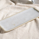 RECTANGULAR PLATTER ORGANIC STONEWARE Ø 8.66x3.74" LATTE