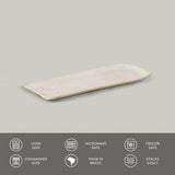 RECTANGULAR PLATTER ORGANIC STONEWARE Ø 8.66x3.74" LATTE