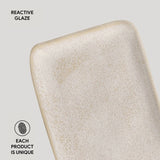 RECTANGULAR PLATTER ORGANIC STONEWARE Ø 8.66x3.74" LATTE