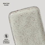 RECTANGULAR PLATTER ORGANIC STONEWARE Ø 8.66x3.74" PISTACHE