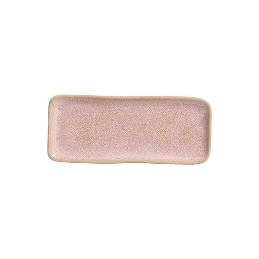 RECTANGULAR PLATTER ORGANIC STONEWARE Ø 8.66x3.74" LITCHI