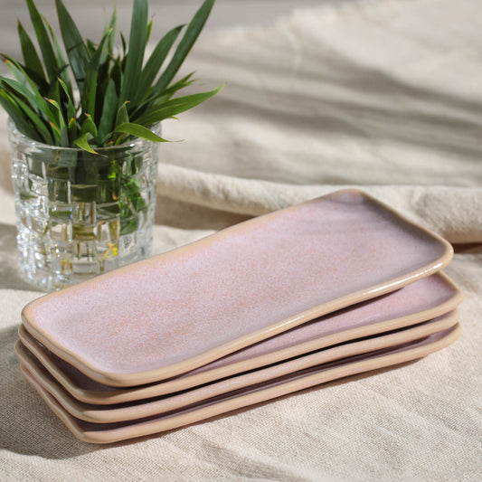 RECTANGULAR PLATTER ORGANIC STONEWARE Ø 8.66x3.74" LITCHI