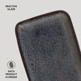 RECTANGULAR PLATTER ORGANIC STONEWARE Ø 8.66x3.74" TITANIUM