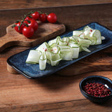 RECTANGULAR PLATTER ORGANIC STONEWARE Ø 8.66x3.74" DENIM