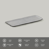 RECTANGULAR PLATTER ORGANIC STONEWARE Ø 8.66x3.74" DUST