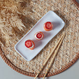RECTANGULAR PLATTER ORGANIC STONEWARE Ø 8.66x3.74" NEW WHITE