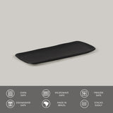RECTANGULAR PLATTER ORGANIC STONEWARE Ø 8.66x3.74" MATTE BLACK