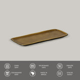 RECTANGULAR PLATTER ORGANIC STONEWARE Ø 8.66x3.74" AMBER